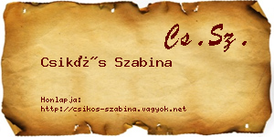 Csikós Szabina névjegykártya